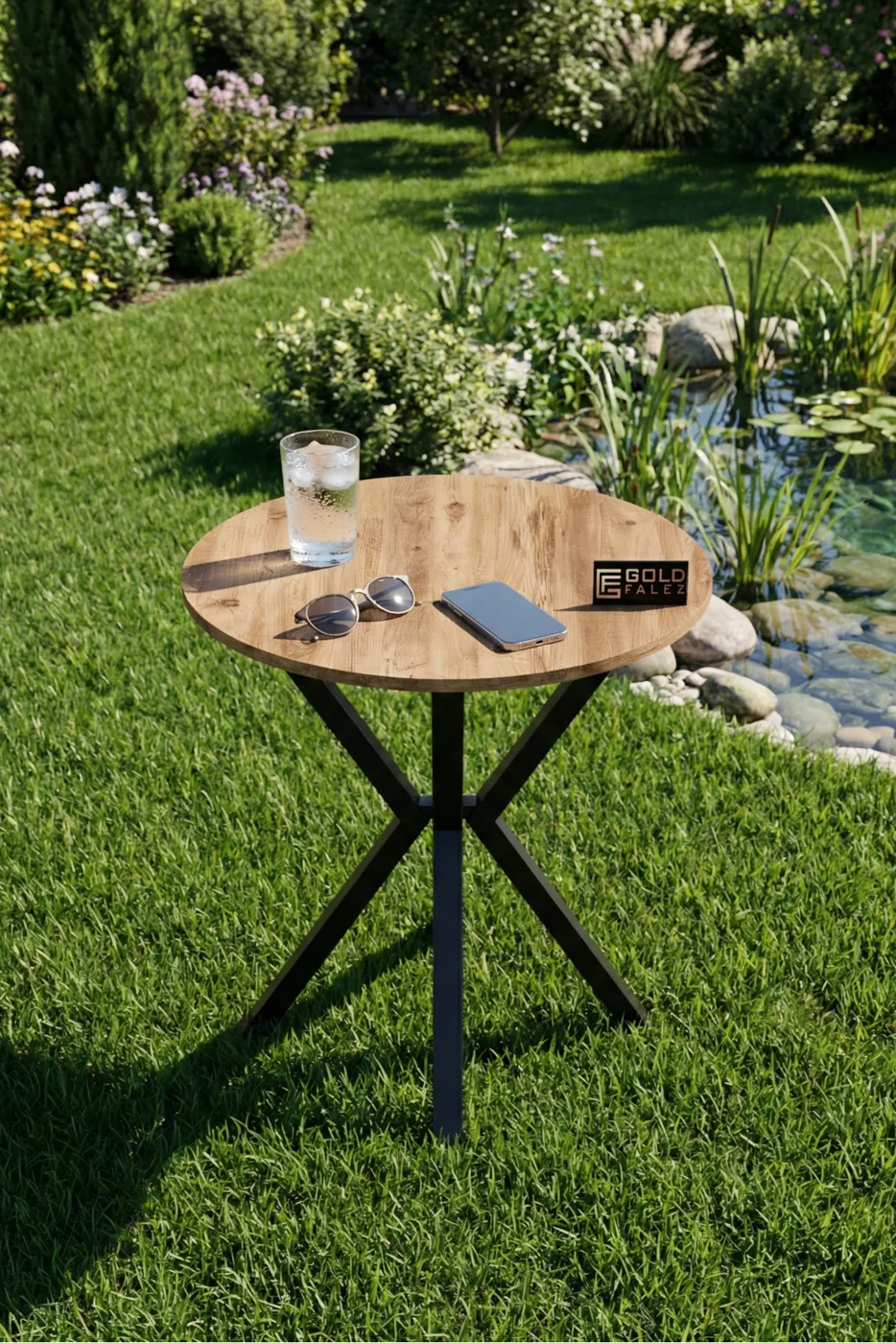Round Dining Table, 70cm - Brown
