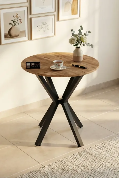 Round Dining Table, 70cm - Brown