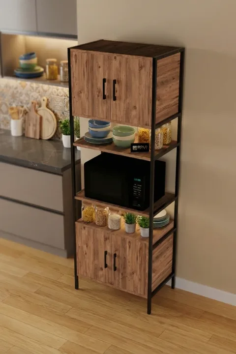 Vertical Kitchen Cabinet Metal Legs - Brown