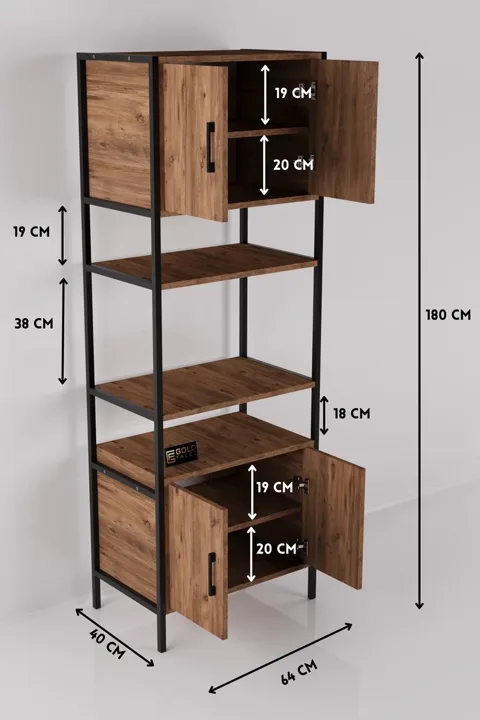 Vertical Kitchen Cabinet Metal Legs - Brown