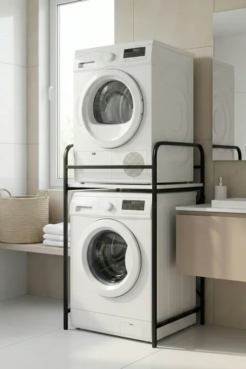 Washing Machine & Dryer Cabinet Metal Legs - Black