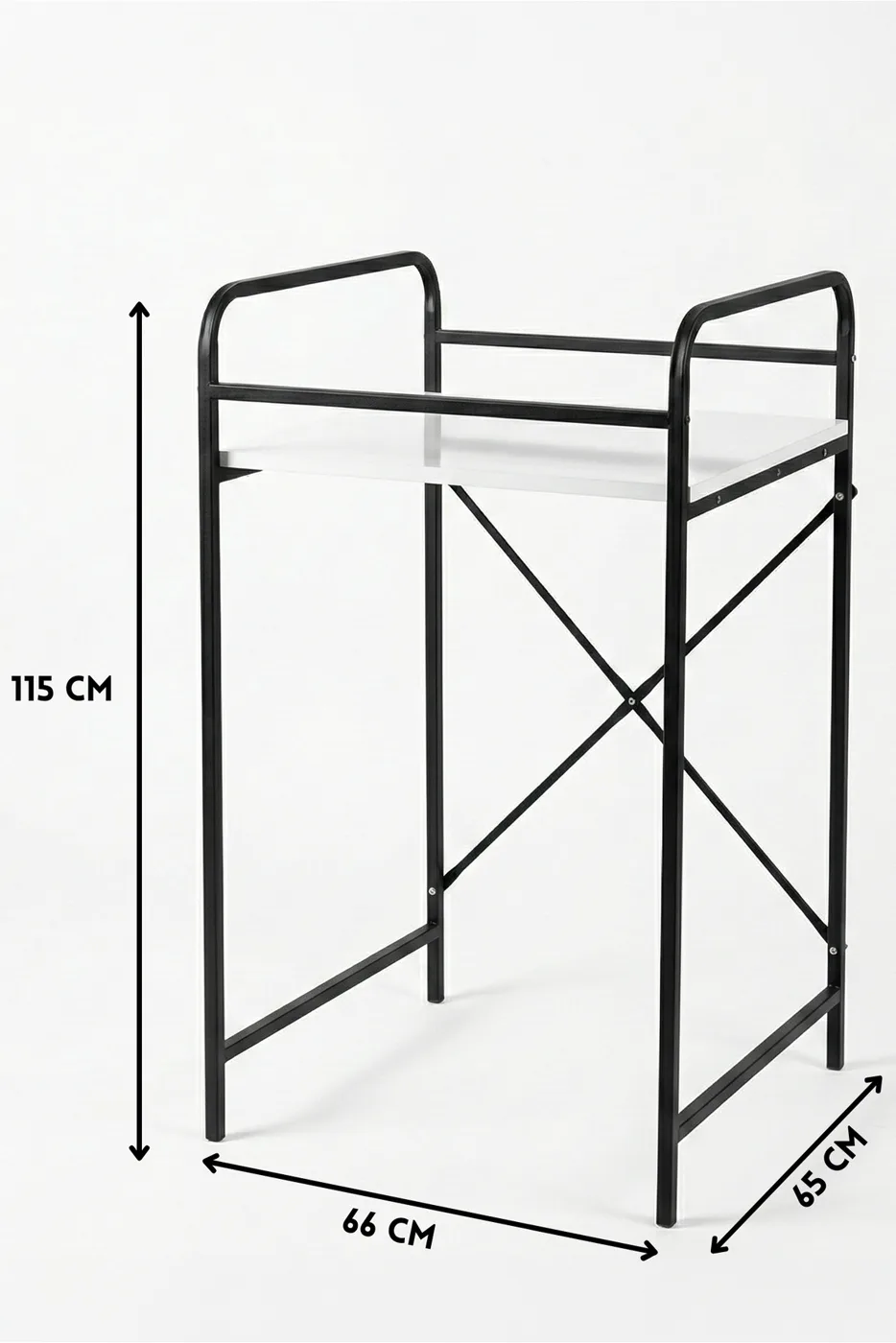Waschmaschinen- und Trocknerschrank Metallbeine - Schwarz