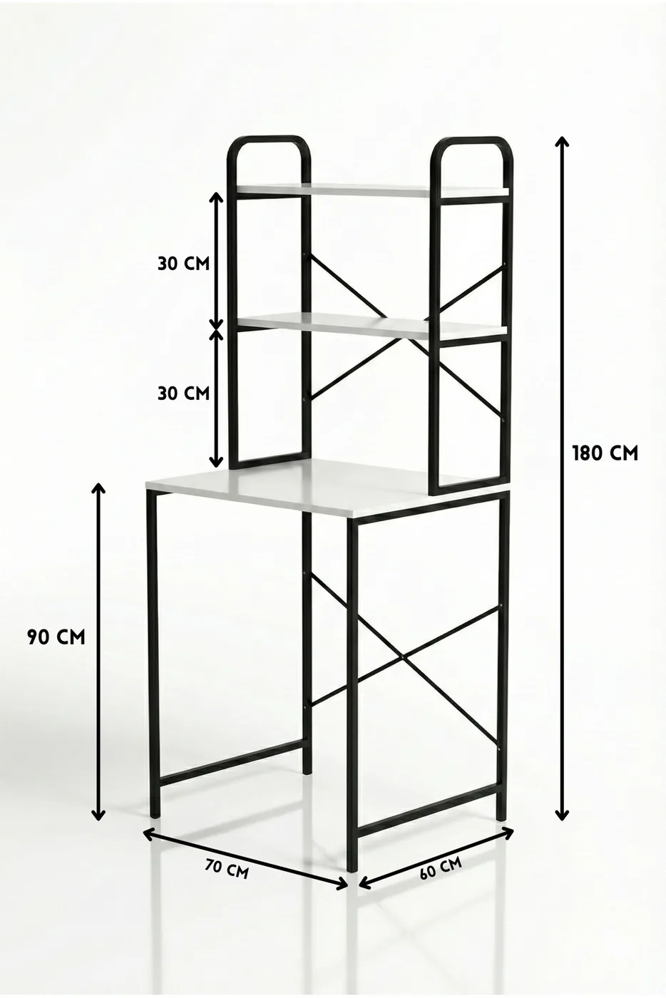 Waschmaschinenschrank Metallbeine - Schwarz