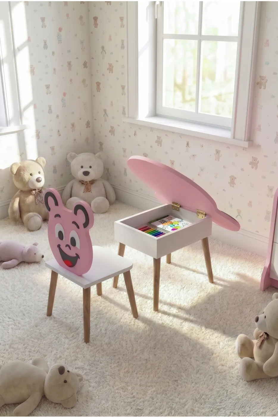 Happy Face Play & Activity Table - Pink