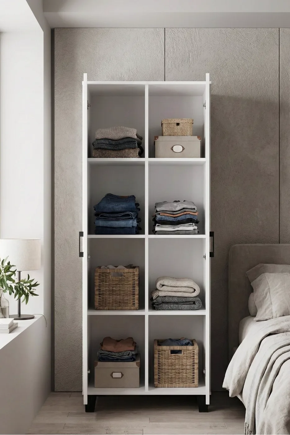 8-Fächer-Vorrats-Schrank - Weiß