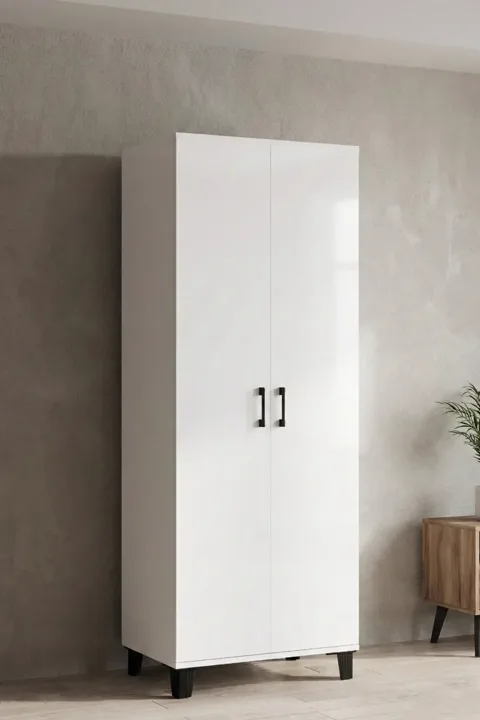 8-Compartment Pantry Cabinet - White
