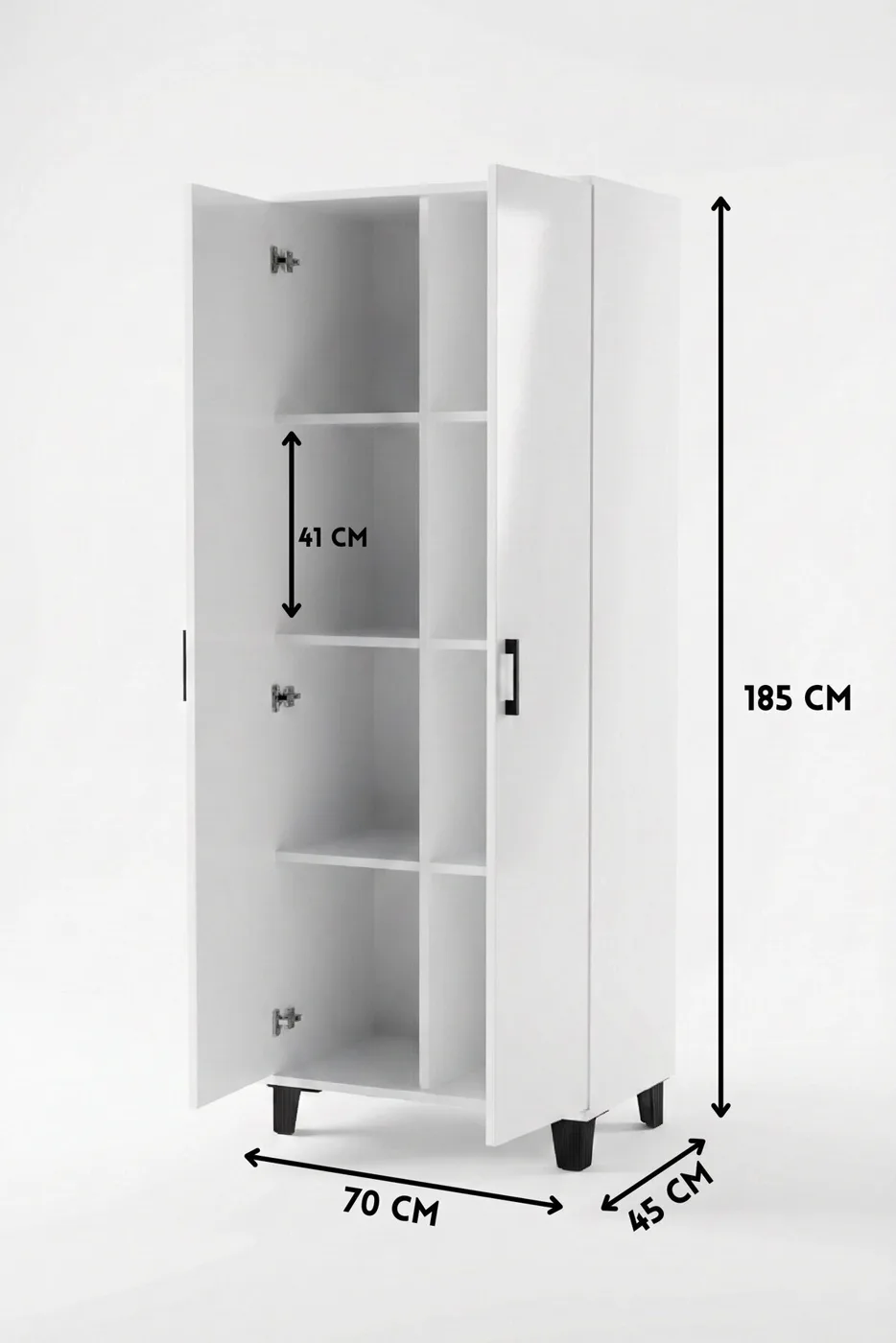 8-Fächer-Vorrats-Schrank - Weiß
