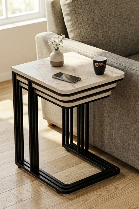 Nesting Table - Oak - Ecru