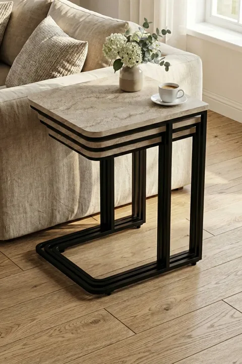 Nesting Table - Oak - Ecru