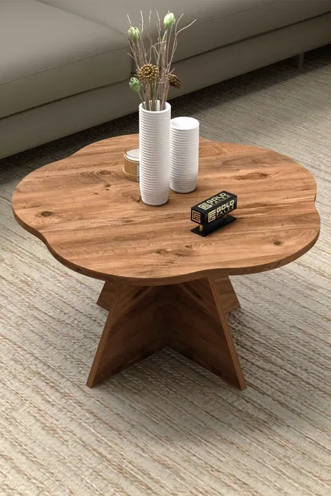 Cicek Geometric Coffee Table - Brown