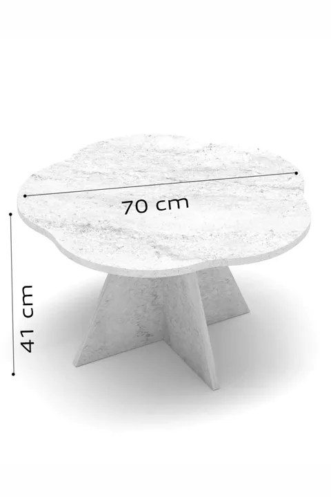 Cicek Geometric Coffee Table - Brown