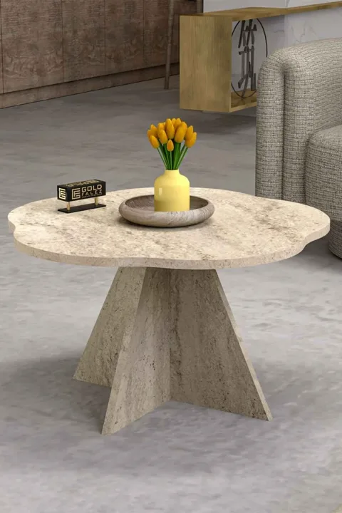 Cicek Geometric Coffee Table - Beige