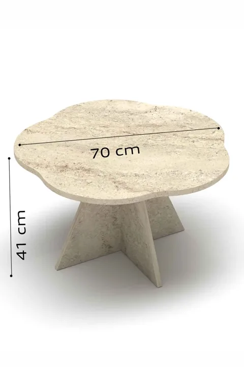 Cicek Geometric Coffee Table - Beige