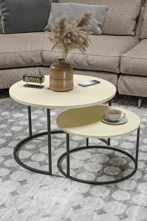 Bade 2-Piece Round Coffee Table - Cream