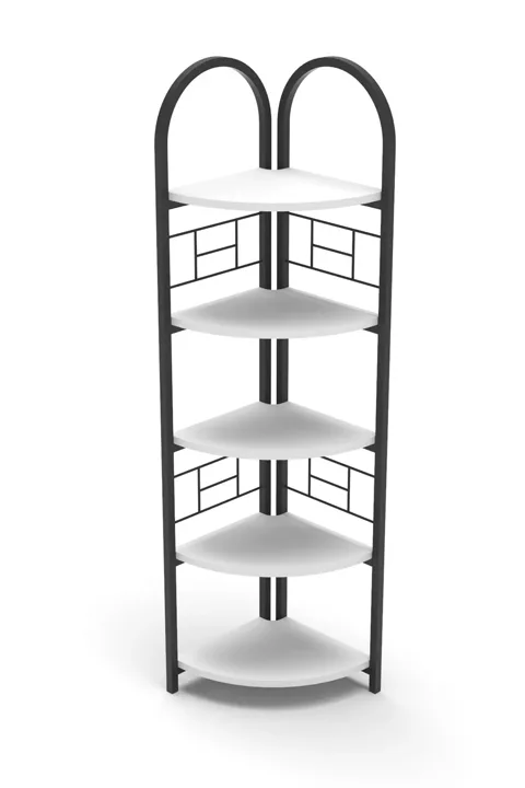 Bohemian Corner Bookcase & Planter Stand - White