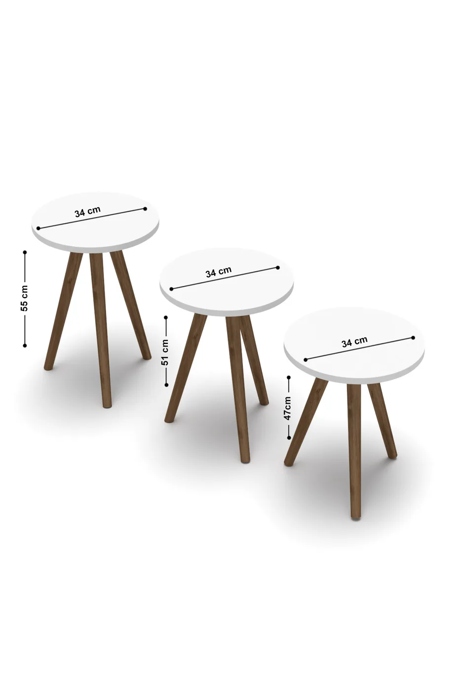 Turned Wooden Leg Oval Coffee & Nesting Table Set - Metallic