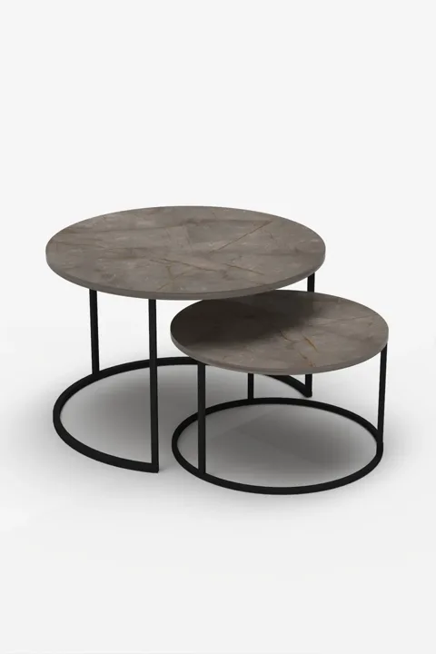 Bade 2-Piece Round Coffee Table - Multicolour