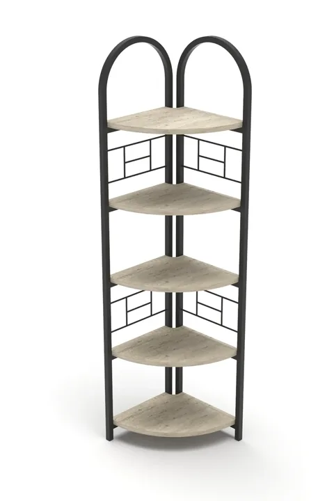Bohemian Corner Bookcase & Planter Stand - Beige