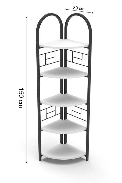 Bohemian Corner Bookcase & Planter Stand - Brown