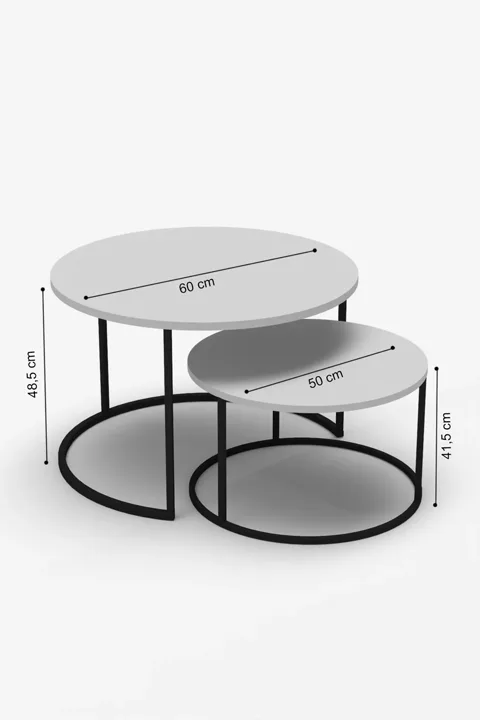 Bade 2-Piece Round Coffee Table - Ecru
