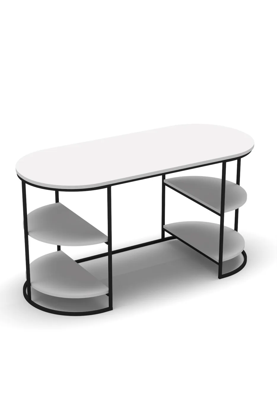 Dolunay 2-Piece Desk - White