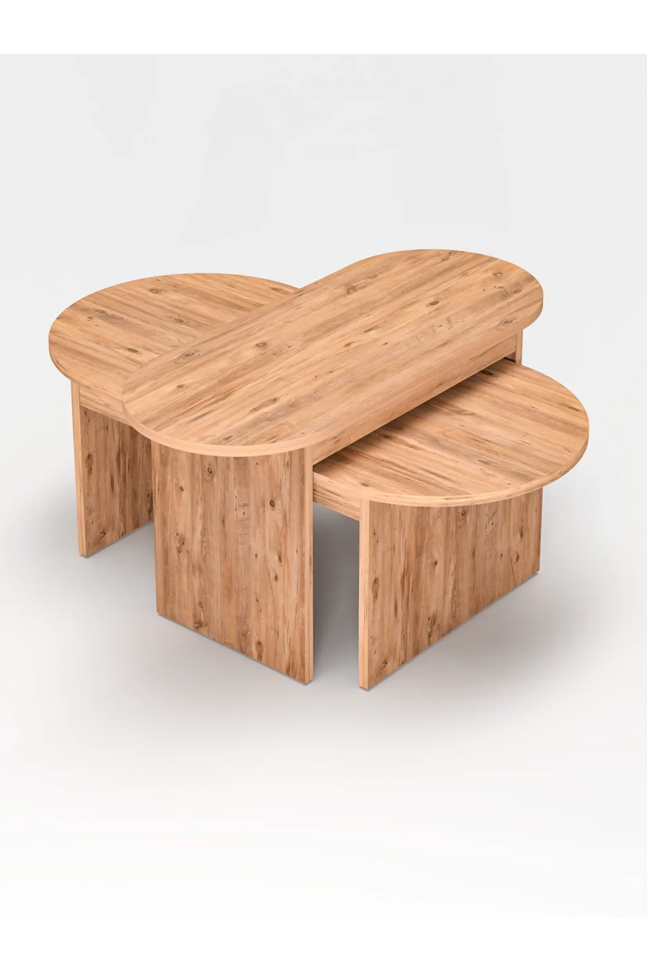 Setro 2-Piece Oval Coffee Table - Brown