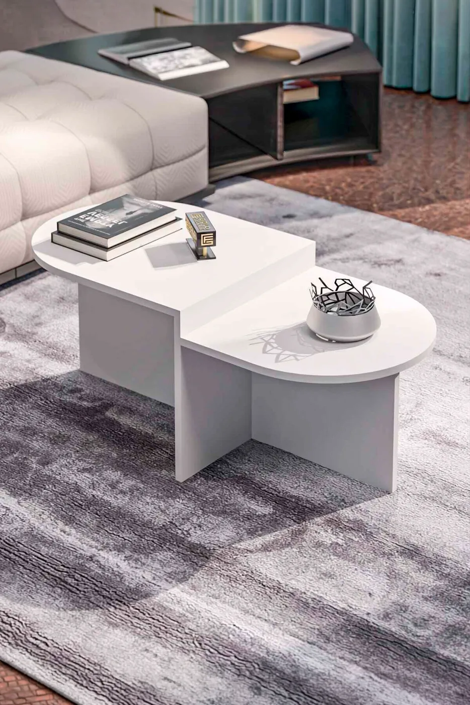 Setro Oval Coffee Table - White