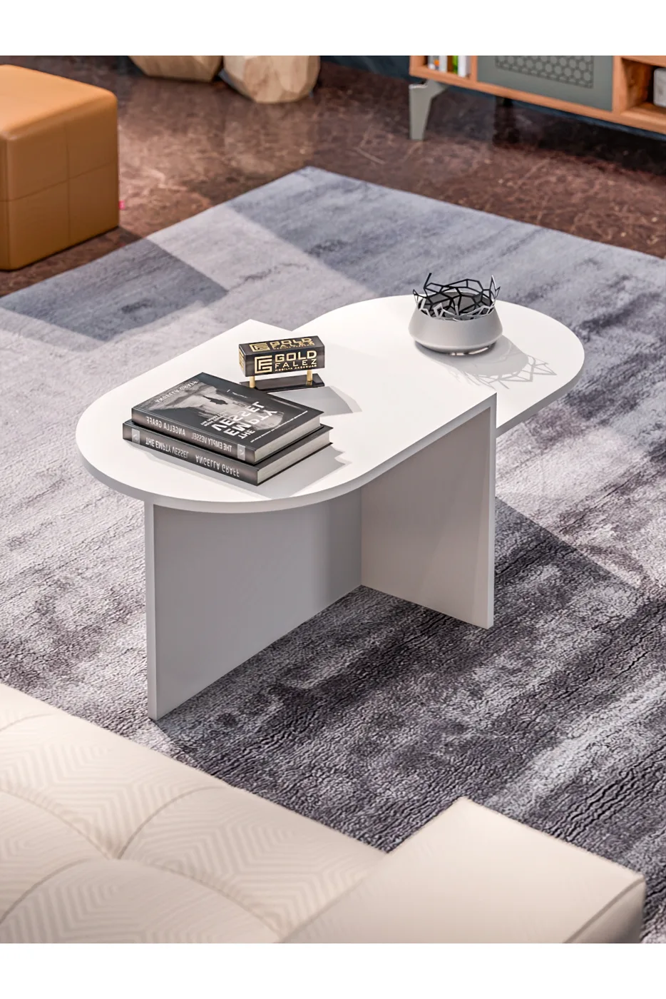 Setro Oval Coffee Table - White