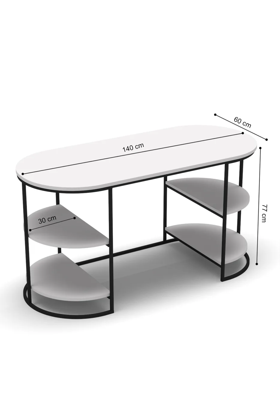 Dolunay 2-Piece Desk - Brown