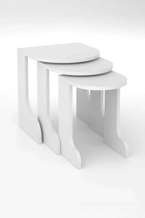 Setro 3-Piece Round Nesting Table Set - White