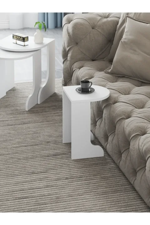 Setro 3-Piece Round Nesting Table Set - White
