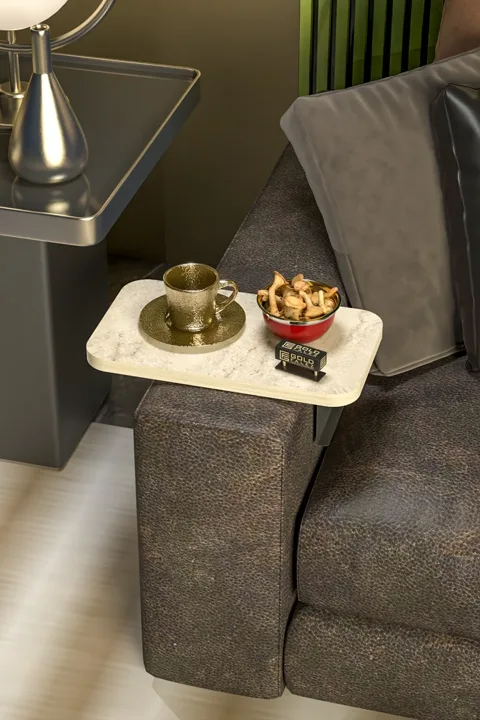 Rectangular Adjustable Tray Side Table - Ecru