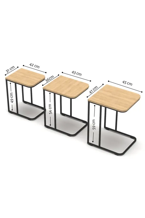 Nesting Table - Oak - Brown