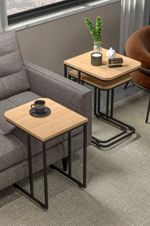 Nesting Table - Oak - Brown