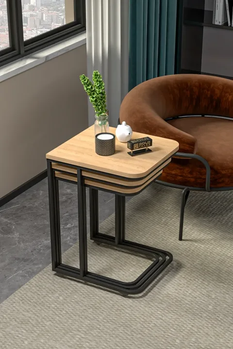 Nesting Table - Oak - Brown