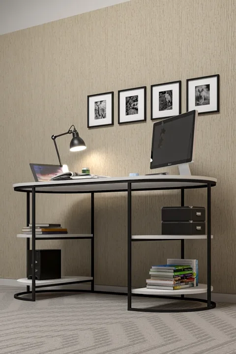 2-Piece Dolunay Desk - White