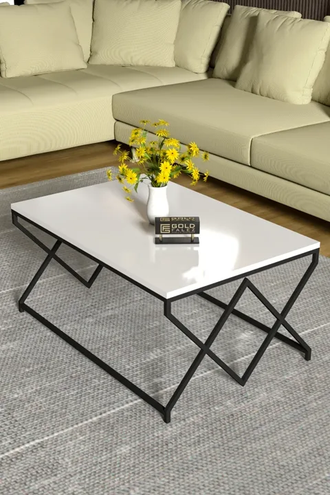 V Lux Square Coffee Table - White