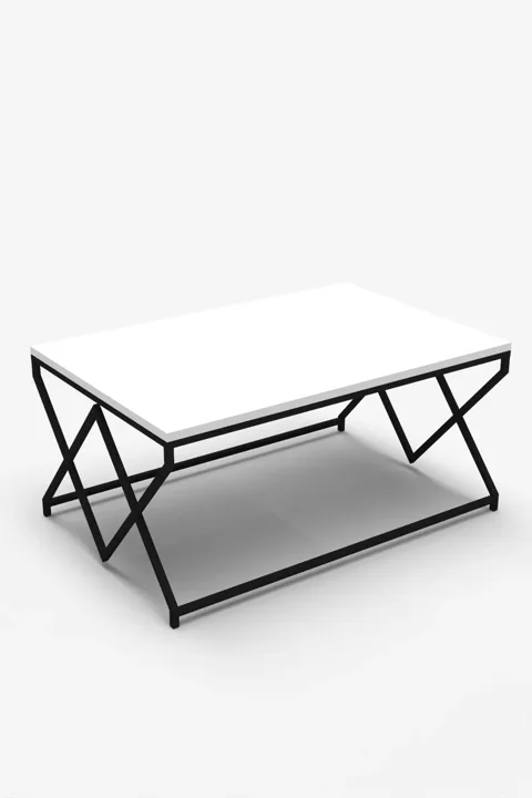 V Lux Square Coffee Table - White