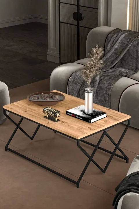 V Lux Square Coffee Table - Brown