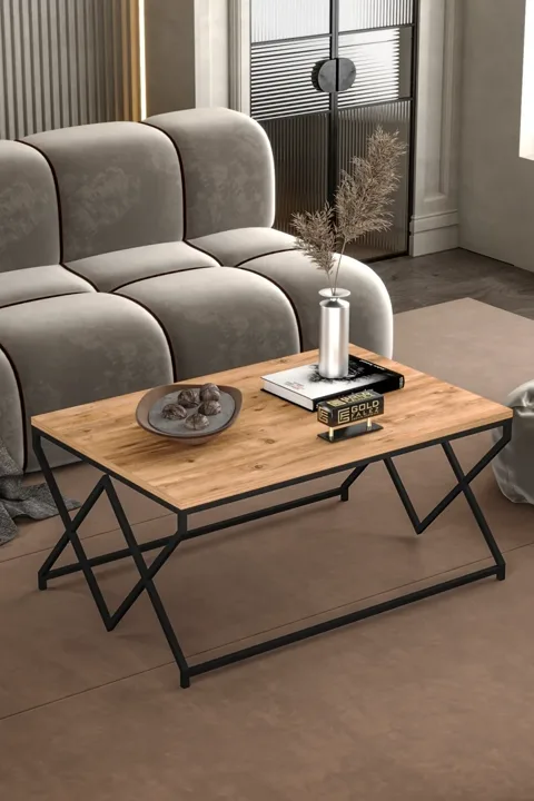 V Lux Square Coffee Table - Brown