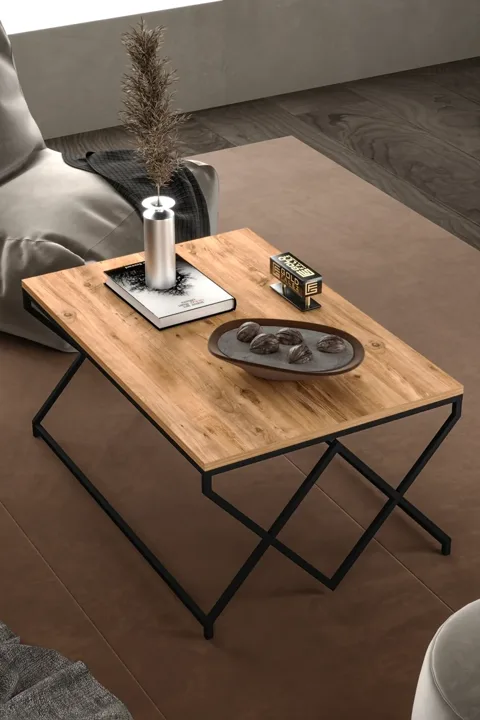 V Lux Square Coffee Table - Brown
