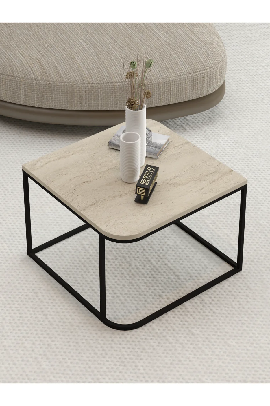 Damla Square Coffee Table - Beige