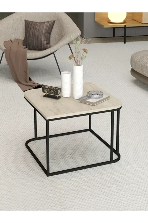 Damla Square Coffee Table - Beige