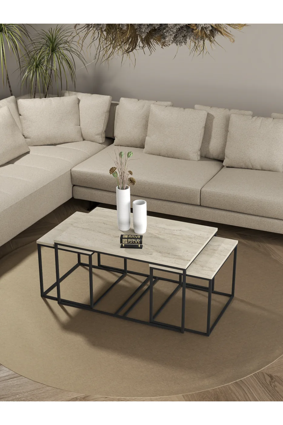 Flora Coffee & Nesting Table Set - Beige