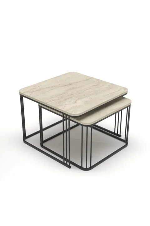Alize 2-Piece Square Coffee Table - Beige