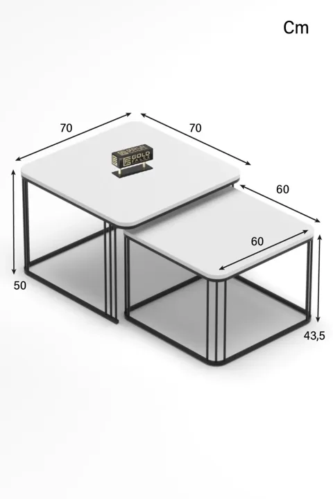 Alize 2-Piece Square Coffee Table - Beige