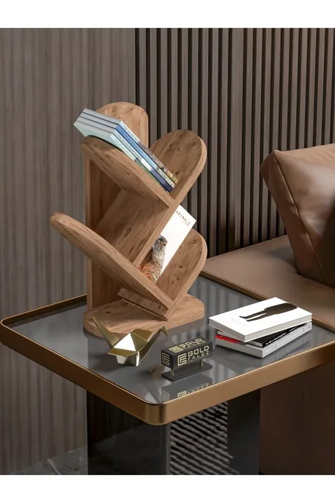 3-Shelf Tabletop Bookcase - Brown