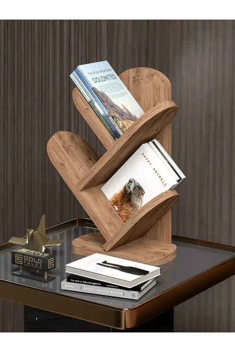 3-Shelf Tabletop Bookcase - Brown