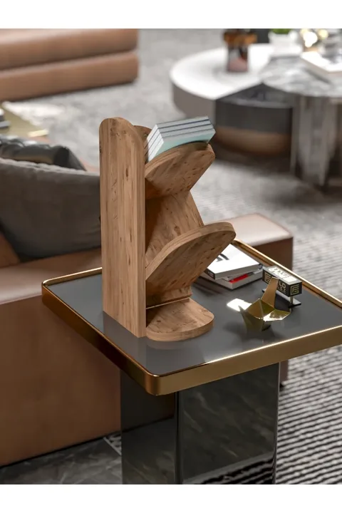 3-Shelf Tabletop Bookcase - Brown