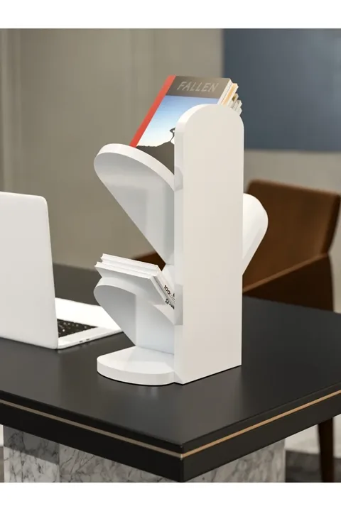 3-Shelf Tabletop Bookcase - White